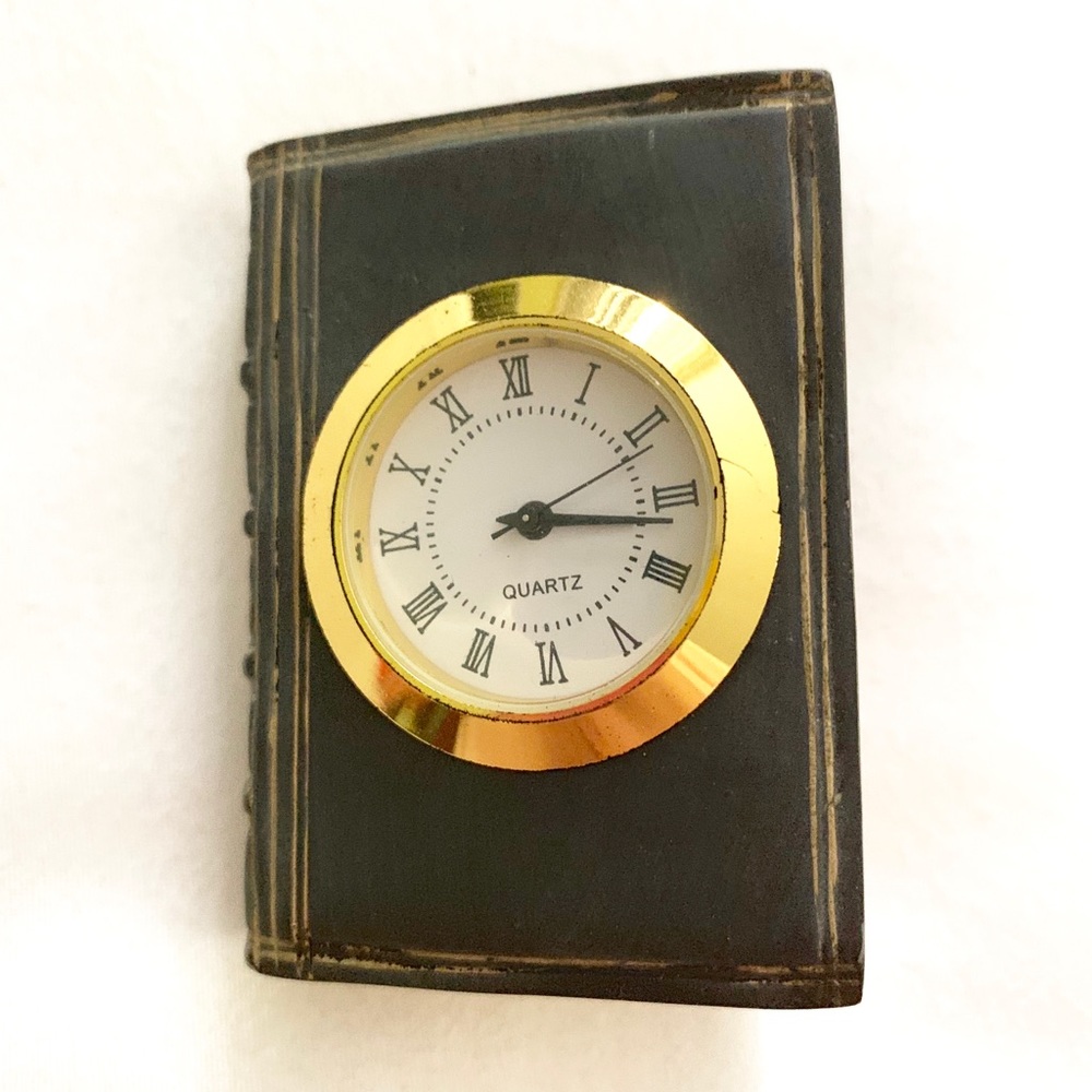 Mini clock inside a book